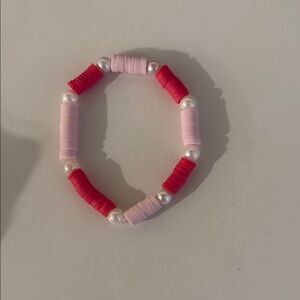 Pink and Red Beaded Bracelet